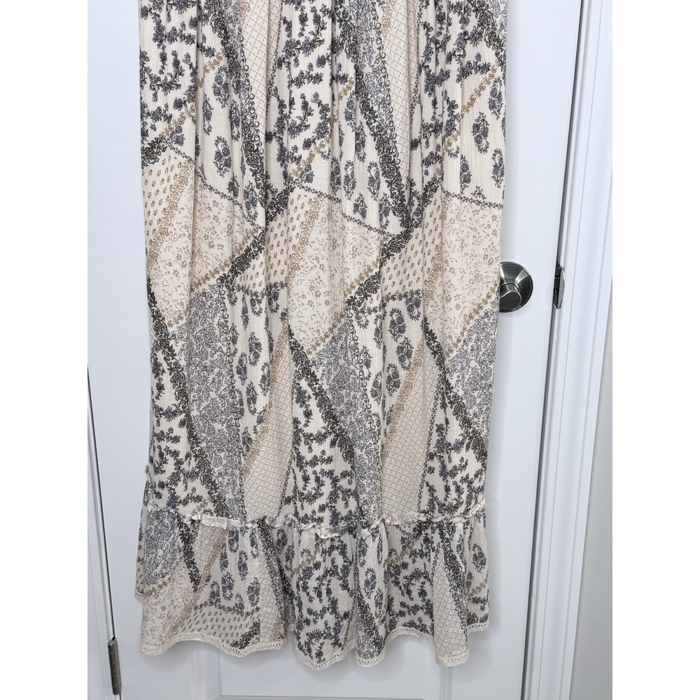 Anthropologie Let Me Be Quilted Ruffle Patchwork Maxi Dress Size Small - Picture 5 of 11